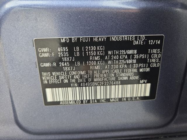 2015 Subaru Outback 2.5i Limited