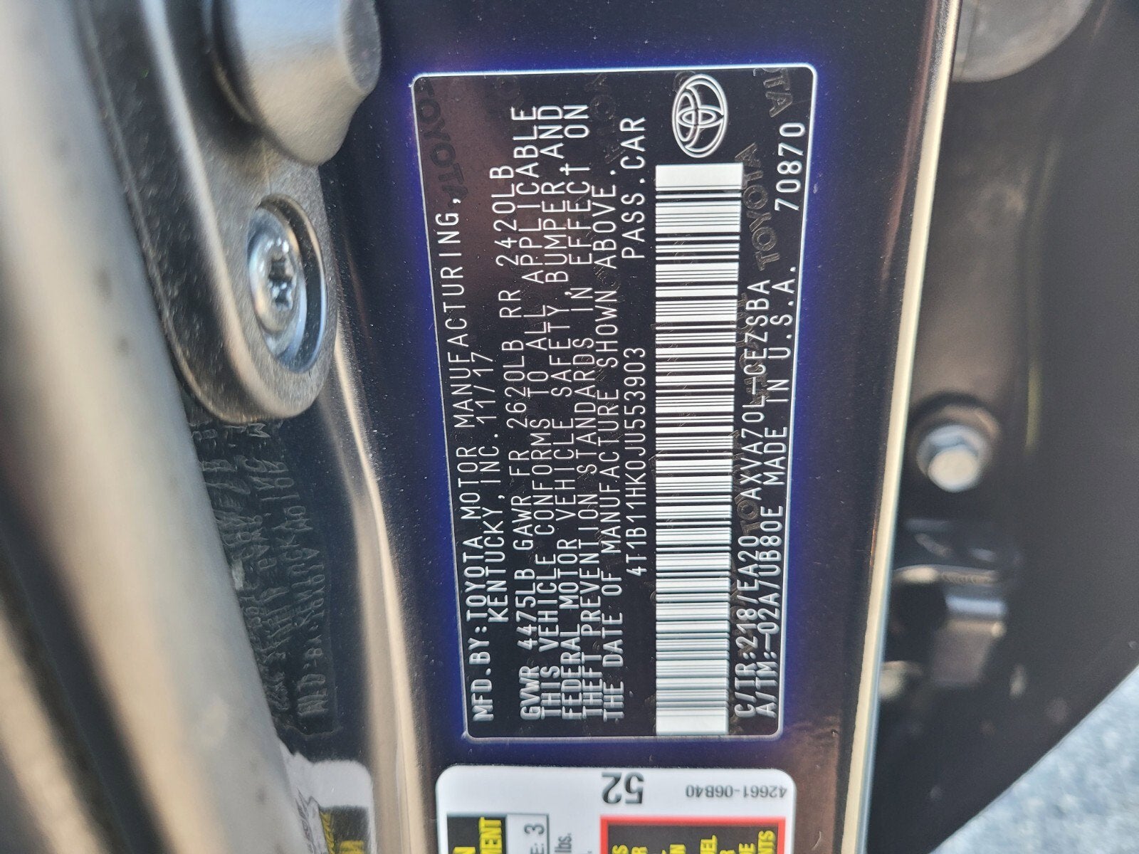 2018 Toyota Camry SE