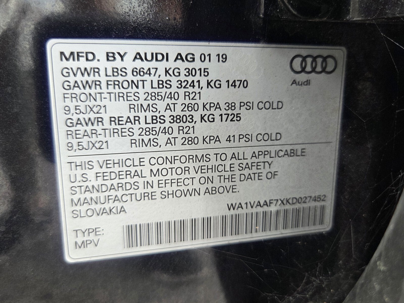 2019 Audi Q7 Prestige
