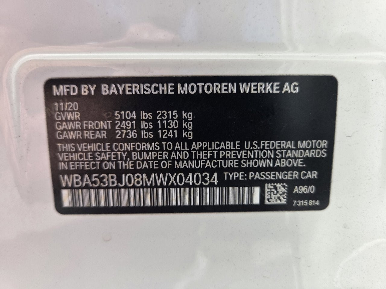 2021 BMW 5 Series 540i
