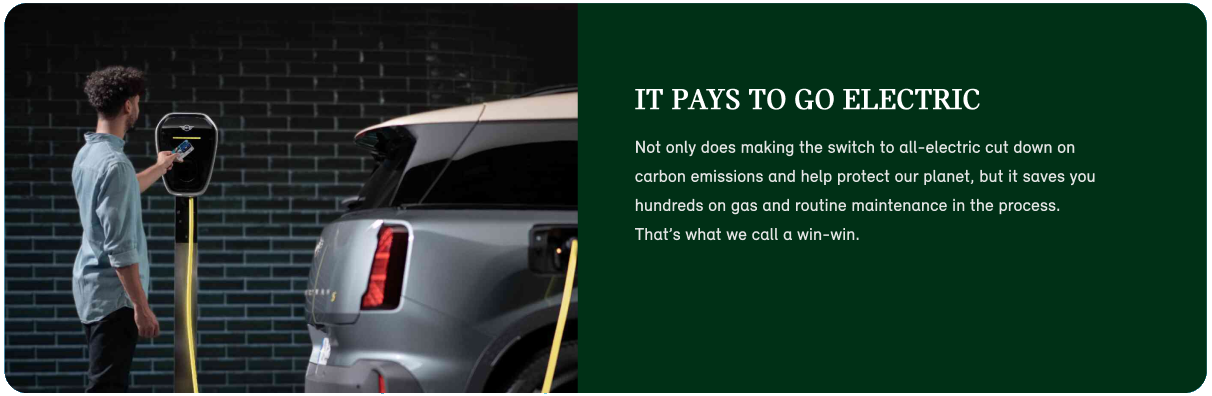 A man charges his MINI Countryman SE ALL4. 