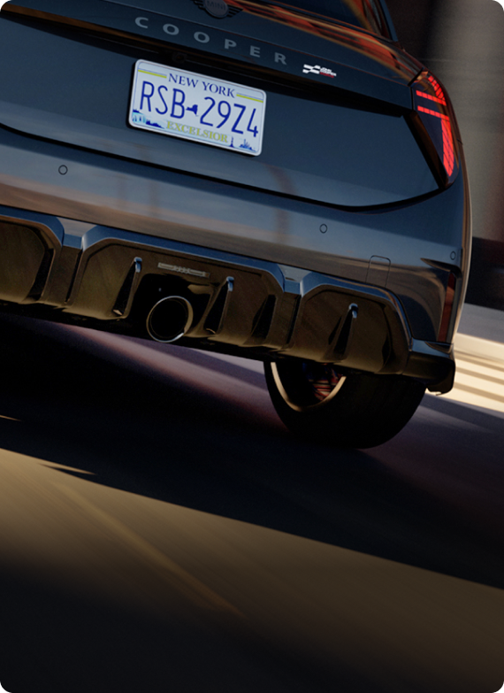 The front exterior of the MINI JCW 2 Door.