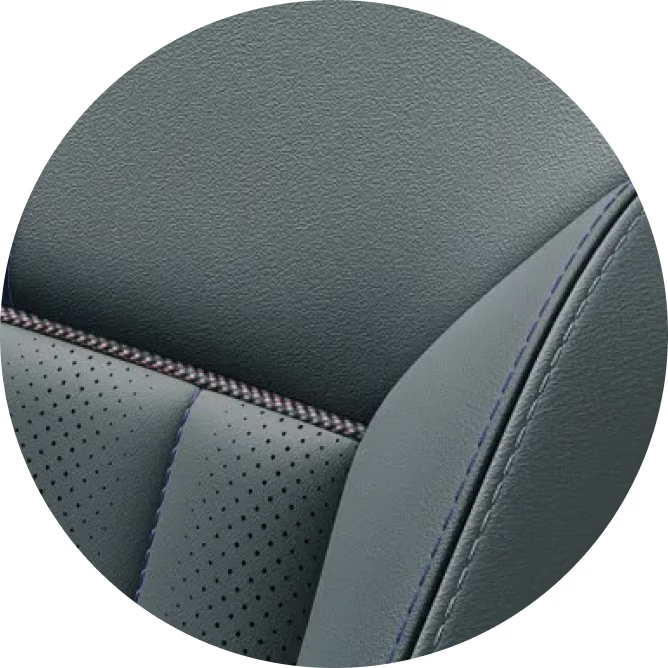 A close-up of the stitching on a section of the Sports Seats.