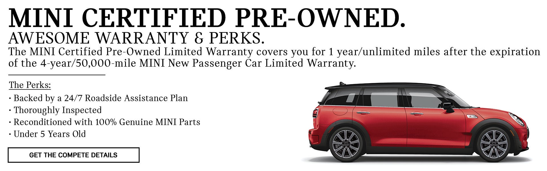 Awesome Warranty & Perks for MINI Certified Pre-Owned