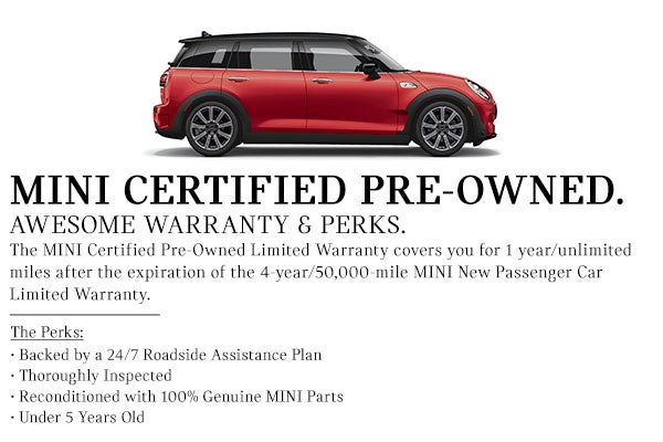 Awesome Warranty & Perks for MINI Certified Pre-Owned
