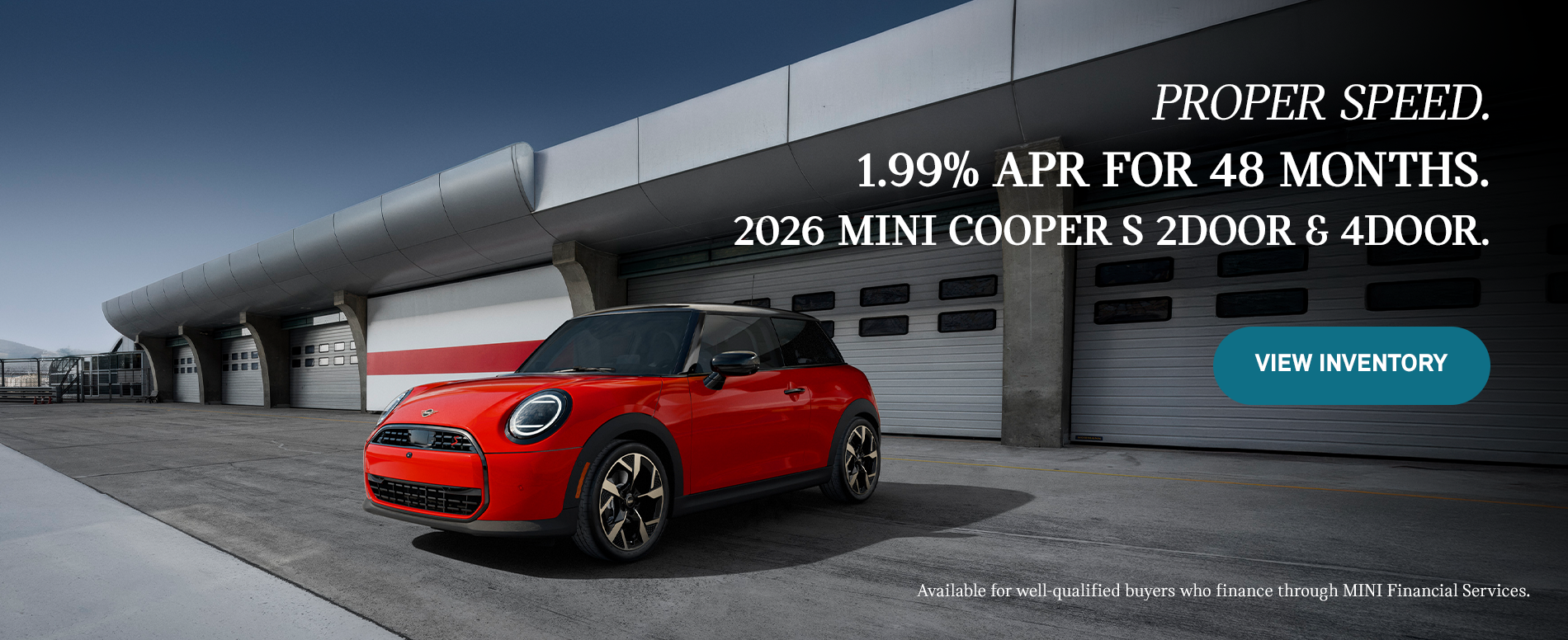 1.99% APR on New 2026 Cooper S 2 Door and 4 Door